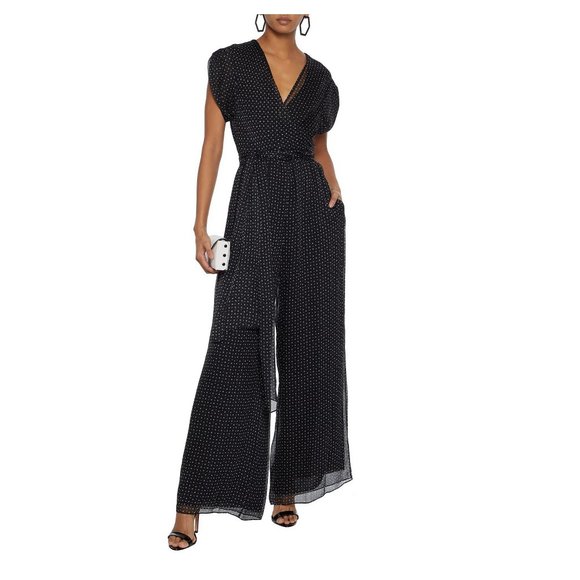 NWT Diane von Furstenberg DVF Silk Jumpsuit– Wide Leg Elegant Evening & Event